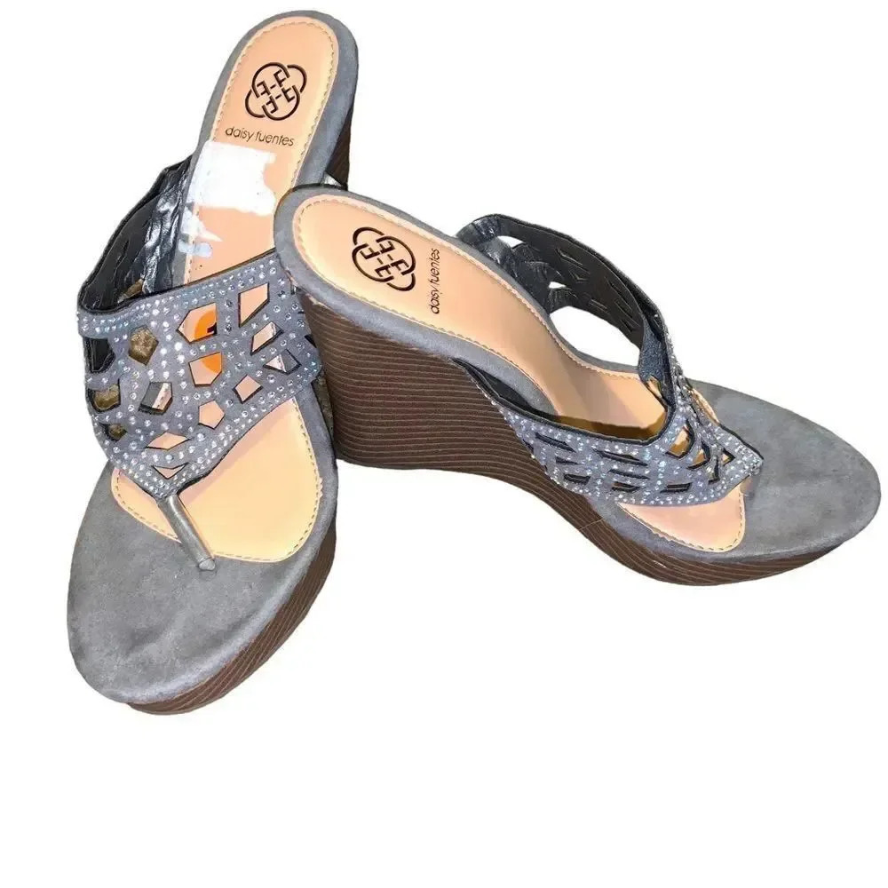 Daisy Fuentes bling wedge heels